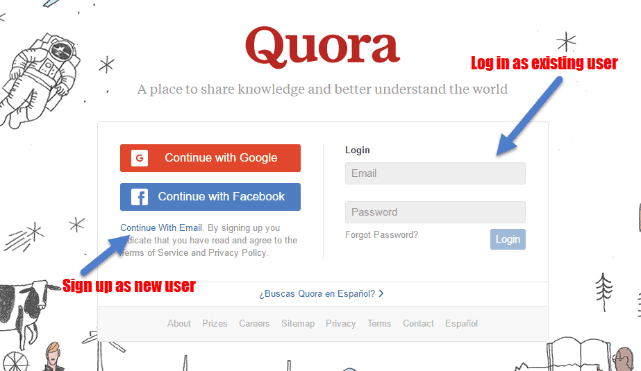 Quora log in