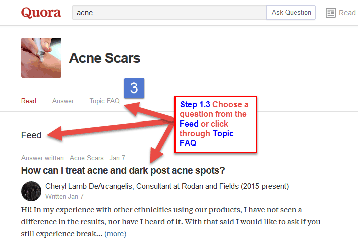 Acne Scars - click through Topic FAQ