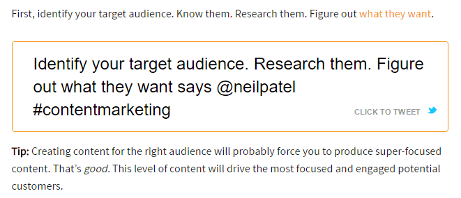 what Neil Patel said in Content Marketing Institute