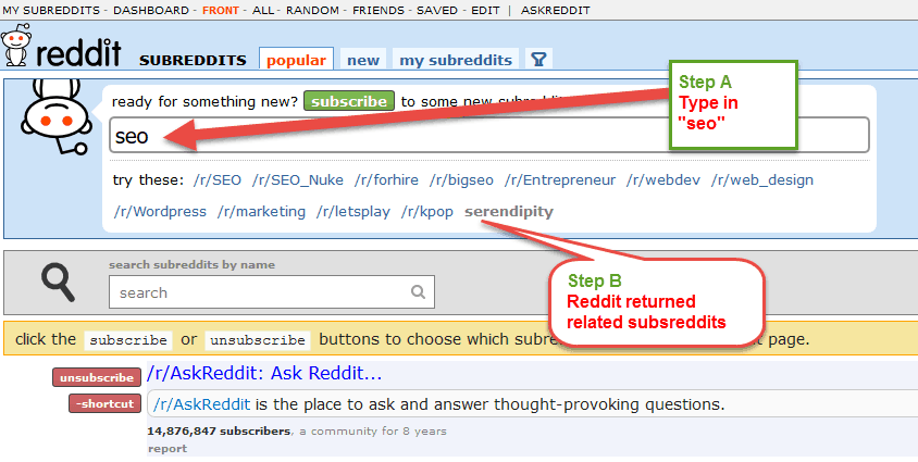 search seo Reddit